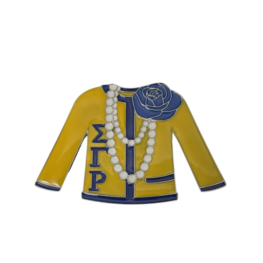 Yellow and Blue Sigma Gamma Rho Pin Brooch - Picture 2 of 3